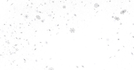 Snowflake Ballet: Exquisite 3D Illustration of Descending Festive Snowflakes in Motion