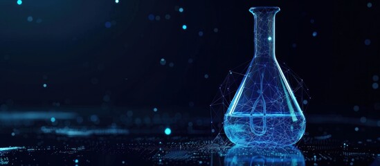 Digitalized Glass Flask with Blue Light