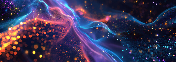 Abstract pattern of big data stream of cybersecurity system.