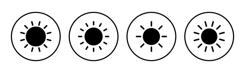 Sun icon set. Brightness Icon vector