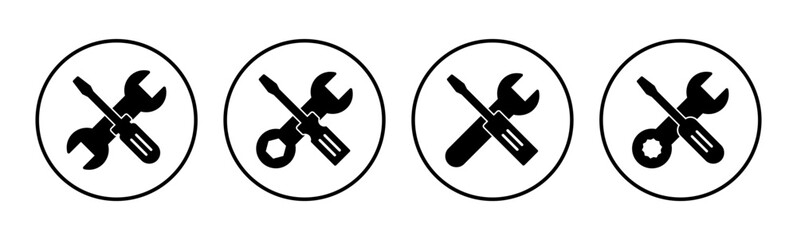 Repair tools icon set. tool icon vector. setting icon vector. Wrench and screwdriver. support, Service