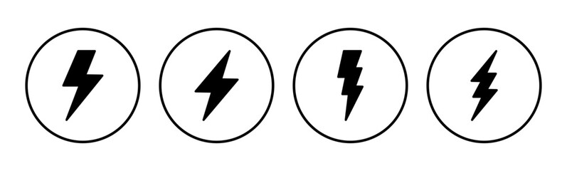 Lightning icon set. electric icon vector. power icon. energy sign