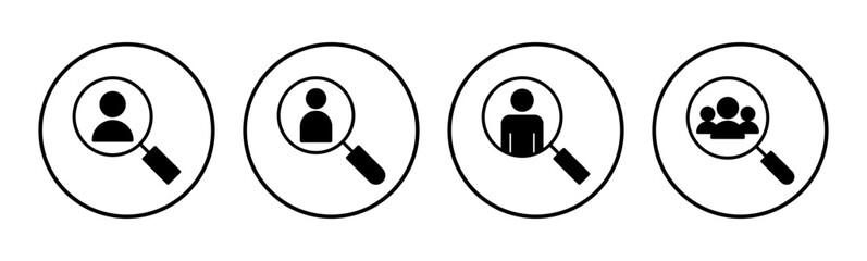 Hiring icon set. Search job vacancy icon. Human resources concept. Recruitment