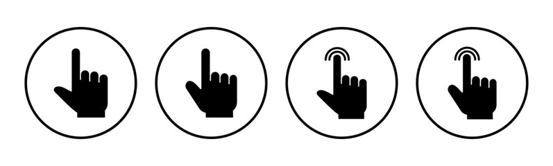Hand click icon set. pointer icon vector. hand cursor icon vector
