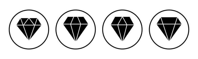 Diamond icon set. diamond gems vector icon.