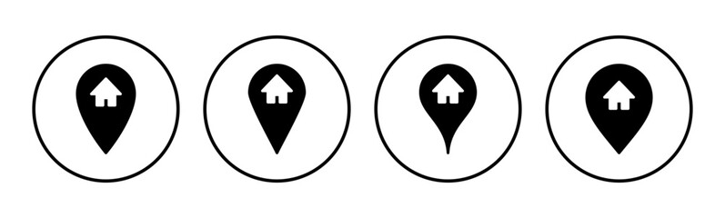 Address icon set. home location icon vector