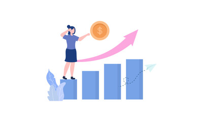 Goal-focused, support and teamwork, help in overcoming obstacles illustration