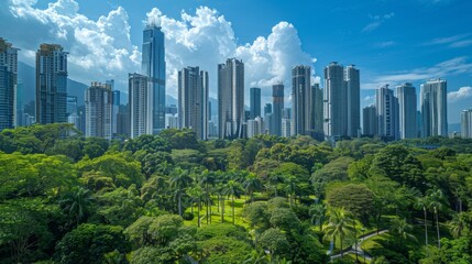 Fototapeta premium View of Tall Office Buildings in the Metropolitan Area
