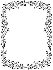 Floral wedding border frame. Ornate botanical frame.