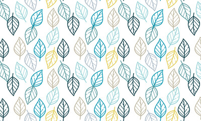 Seamless abstract leaves pattern background