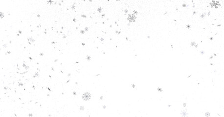 Snowflake Ballet: Exquisite 3D Illustration of Descending Festive Snowflakes in Motion