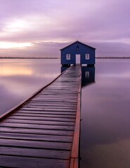 Boat shed at sunrise, Perth Western Australia.