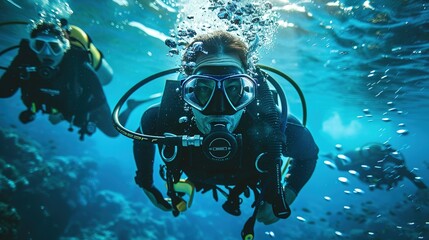 Scuba Diver in the Blue Depths