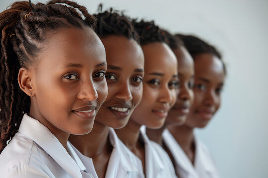 Photography of aesthetic Ethiopia team therapists in beauty center.	
