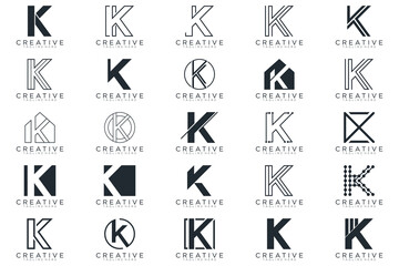 collection Abstract letter K logo design. icons for business	