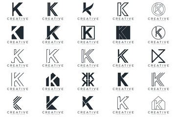 collection Abstract letter K logo design. icons for business	