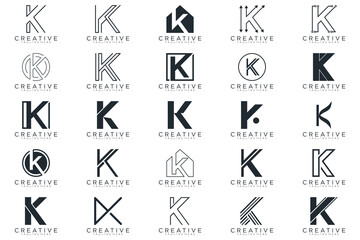collection Abstract letter K logo design. icons for business	
