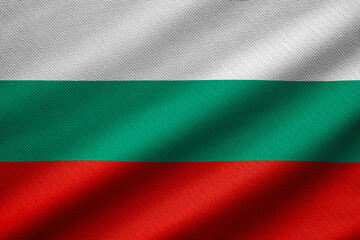 Obraz premium Digital illustration of the flag of Bulgaria with a waving texture