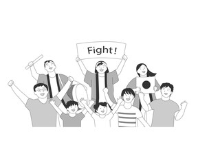 日本サポーター　応援する人々