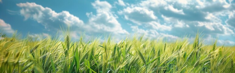 Fototapeta premium Wheat Field Under a Blue Sky