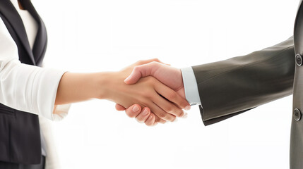 男性と握手を交わすビジネスウーマン