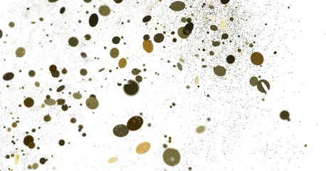 confetti png. Gold confetti falls from the sky. Glittering confetti on a transparent background. Holiday