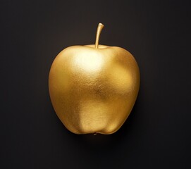 Obraz premium golden apple on black background