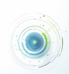 abstract background with green and blue circles on white background, symbolizing health care advertising and innovation