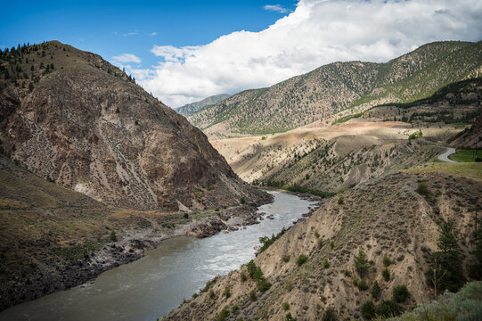 The Fraser River near Lillooet BC, Canada along highway 99.