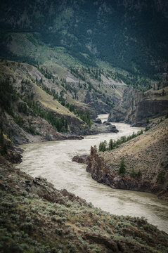The Fraser River near Lillooet BC, Canada along highway 99.