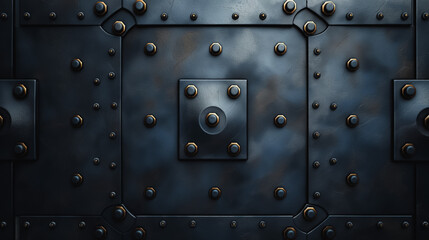 Abstract steel pattern background, symmetrical geometric design, metallic texture, modern art