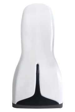 Image of a white barcode reader from an overhead view.