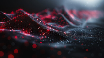 Abstract background design with red glow and starry night sky