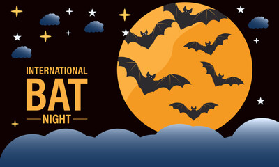 Fototapeta premium International Bat Night. Holiday concept. Banner poster design template Vector illustration background design.