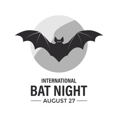 International Bat Night. Holiday concept. Banner poster design template Vector illustration background design.