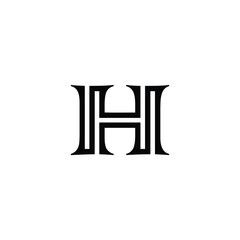 flat letter H logo design