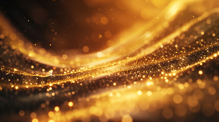Fototapeta premium Background for business, elegant golden backdrop, gold particles, waves