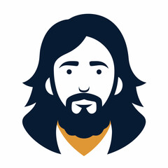 Jesus Head wearing Crown of Thorns vector logo icon, creative and simple Jesus illustrations