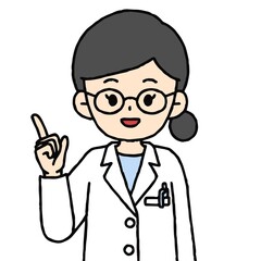 女性の薬剤師が指差ししている