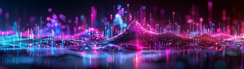 Obraz premium Abstract Neon Cityscape.