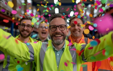 Confetti Celebration in the Warehouse.