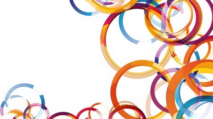 Vector abstract circles lines round frame colorful rainbow isolated on white background with empty space for text