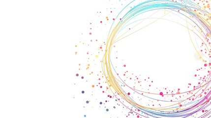 Vector abstract circles lines round frame colorful rainbow isolated on white background with empty space for text
