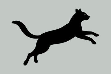 jumping cat silhouette vector illustration