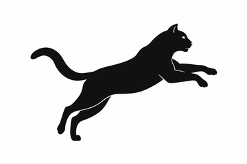 jumping cat silhouette vector illustration