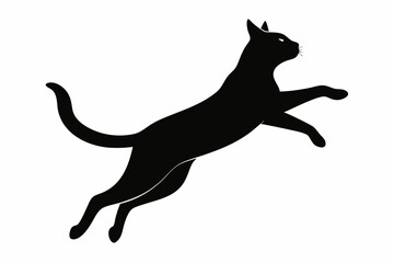jumping cat silhouette vector illustration