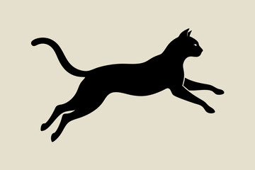 jumping cat silhouette vector illustration