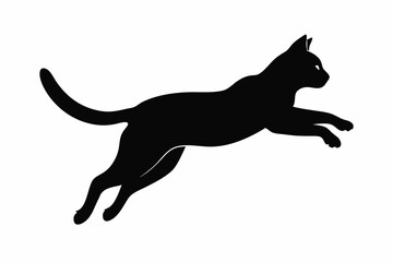jumping cat silhouette vector illustration