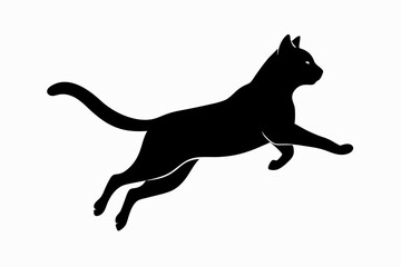 jumping cat silhouette vector illustration