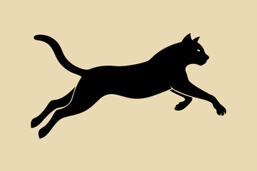 jumping cat silhouette vector illustration